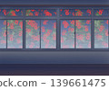 Many red handprints on the window 139661475