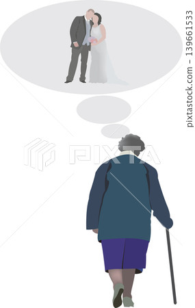 elderly person walks alone thinking about the past youth 139661533