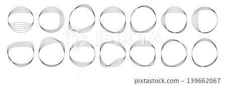 Line round wave icon, concentric linear sound pattern Line round wave icon, concentric linear sound pattern 139662067