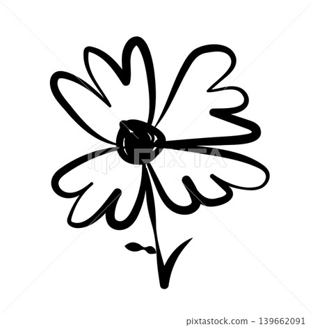 Simple doodle single flower Simple doodle single flower 139662091