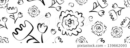 Simple doodle flowers seamless pattern Simple doodle flowers seamless pattern 139662093