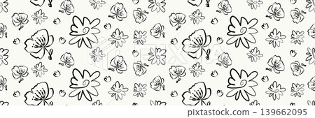 Simple doodle flowers seamless pattern Simple doodle flowers seamless pattern 139662095