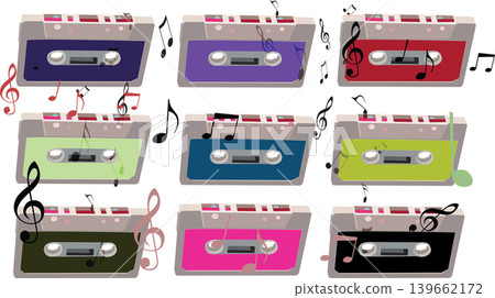old compact tape recording cassette- old compact tape recording cassette- 139662172