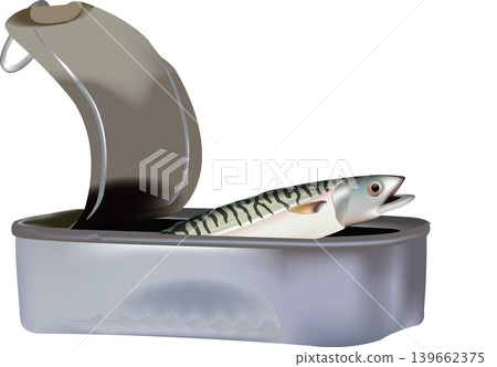 tear-open can with fish fillets in oil tear-open can with fish fillets in oil 139662375