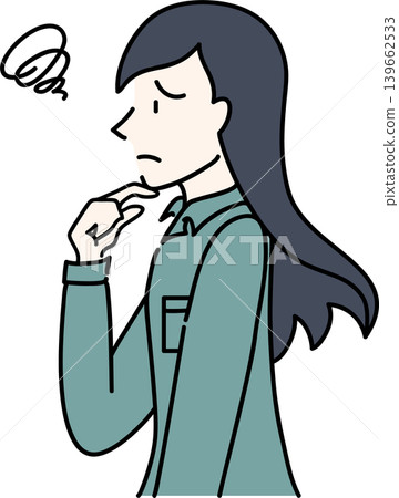 A side view illustration of a working woman in work clothes. 139662533