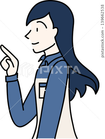 A side view illustration of a working woman in work clothes. A side view illustration of a working woman in work clothes. 139662538