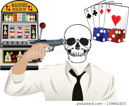 Conceptual illustration about the dangers of gambling addiction Conceptual illustration about the dangers of gambling addiction 139662853