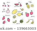 A set of simple, hand-drawn fruit icons. 139663003