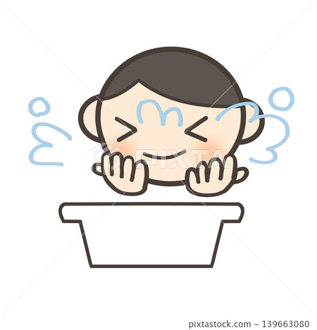 Children washing face Children washing face 139663080