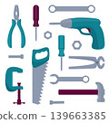 set of construction tools 139663385