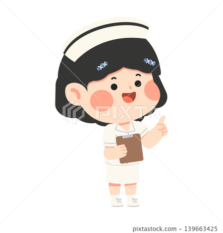 Nurse Holding Clipboard With Professional Smile Nurse Holding Clipboard With Professional Smile 139663425