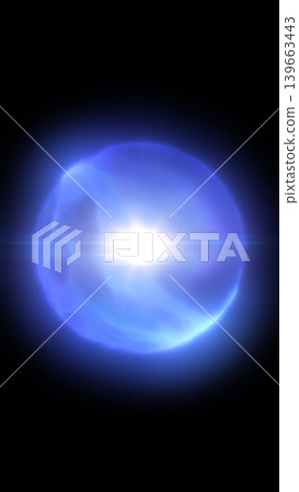 Glowing blue energy orb with radiant core on a black background, evoking plasma, science, and cosmic power. Glowing blue energy orb with radiant core on a black background, evoking plasma, science, and cosmic power. 139663443