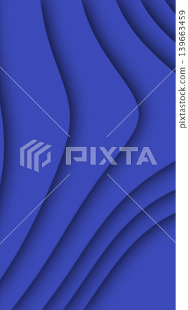 Minimal blue layered abstract curves with smooth shadows, creating a clean modern geometric background. 139663459