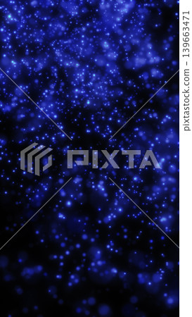 Blue glowing particles floating in dark space, dreamy bokeh starfield abstract background Blue glowing particles floating in dark space, dreamy bokeh starfield abstract background 139663471