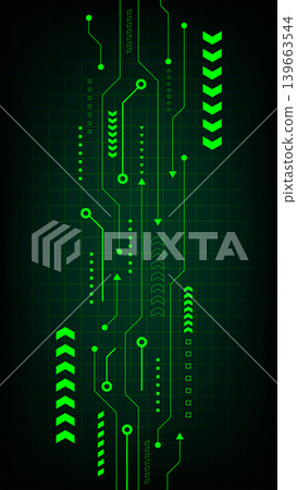 Neon green digital circuit board background with futuristic data flow lines and glowing nodes on dark grid for high tech communication and cyber security concepts Neon green digital circuit board background with futuristic data flow lines and glowing nodes on dark grid for high tech communication and cyber security concepts 139663544