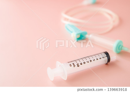 Syringe and IV tube Syringe and IV tube 139663918