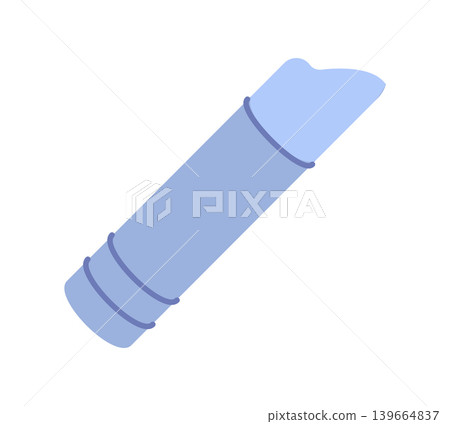 Pastel flat art tool icon on white. Simple childish painter supply as cute stationery object for children and creative school kit. Minimal blue color craft tool for art class and study background 139664837