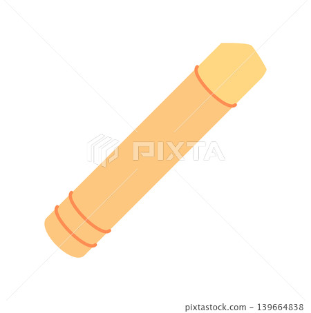 Cartoon pastel children art icon on white. Cute paint craft supply as childish school stationery object. Art tool for preschool class and creative study, ideal for flat vector education kit and 139664838
