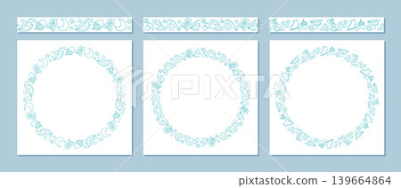 Outline camp adventure border in seamless round frame and doodle sketch style pattern set. Nature, forest and outdoor line art with hiking theme set for creative use in adventure collection. Outline camp adventure border in seamless round frame and doodle sketch style pattern set. Nature, forest and outdoor line art with hiking theme set for creative use in adventure collection. 139664864
