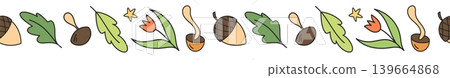 Seamless cartoon nature border in a cute doodle style with tree, forest and color elements pattern. Travel, camp and outdoor themes appear in this colorfull graphic, ideal for creative backgrounds. Seamless cartoon nature border in a cute doodle style with tree, forest and color elements pattern. Travel, camp and outdoor themes appear in this colorfull graphic, ideal for creative backgrounds. 139664868