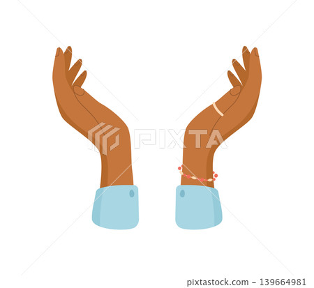 Gentle care hand concept in flat style. Open palms show give and love and quiet solidarity. Kind support symbol for charity donation, idea of help for community needy people icon social aid Gentle care hand concept in flat style. Open palms show give and love and quiet solidarity. Kind support symbol for charity donation, idea of help for community needy people icon social aid 139664981