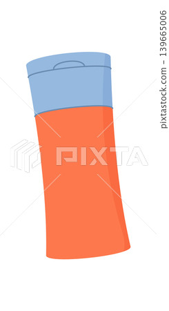 Healthy medicine kit container in flat cartoon graphic style. Healthcare box with useful goods as simple gift of support. Bright orange and blue color palette suits hospital aid, donate charity Healthy medicine kit container in flat cartoon graphic style. Healthcare box with useful goods as simple gift of support. Bright orange and blue color palette suits hospital aid, donate charity 139665006