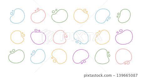 Set of organic outline shape bundle in abstract crayon style. Blob and frame form with graphic elements create a collection for modern pattern use and minimal background. Set of organic outline shape bundle in abstract crayon style. Blob and frame form with graphic elements create a collection for modern pattern use and minimal background. 139665087