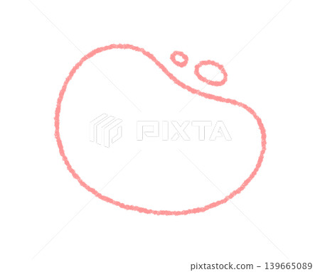 Irregular organic blob with crayon outline. Abstract round shape as fluid contour forms a modern bubble sticker frame. Pink color sets soft, hand drawn minimal look with smooth, creative background, Irregular organic blob with crayon outline. Abstract round shape as fluid contour forms a modern bubble sticker frame. Pink color sets soft, hand drawn minimal look with smooth, creative background, 139665089