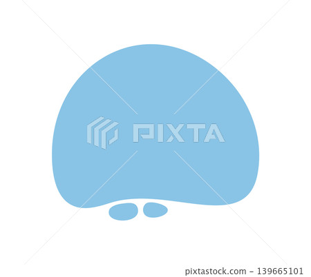 Abstract organic blue flat round shape with solid color and fluid form set. Asymmetric blob and smooth background add a minimal touch. Perfect as a color element for modern set. 139665101