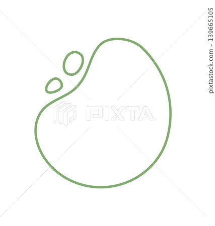 Minimal abstract organic blob outline shape with smooth curvy line set. Irregular fluid amoeba form gives this frame a unique and modern set concept, perfect for creative backgrounds or contemporary 139665105