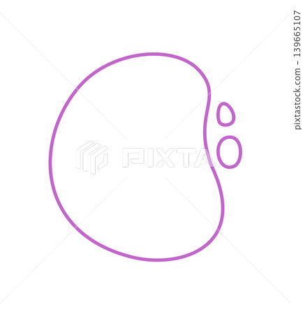 Minimal abstract organic shape with irregular outline and modern form set. This line frame appears as a blob in a simple set, offering unique graphic element for contemporary collections and Minimal abstract organic shape with irregular outline and modern form set. This line frame appears as a blob in a simple set, offering unique graphic element for contemporary collections and 139665107