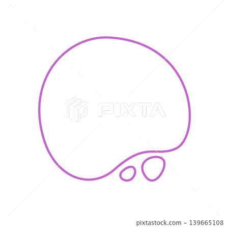 Minimal organic abstract fluid outline shape with curvy line style in violet set. Blob form as a unique frame, soft set format and clean appearance. Modern outline, versatile for creative element 139665108