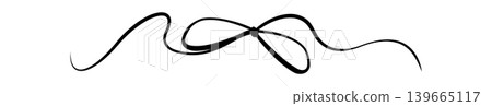 Coquette hand drawn ribbon bow ornament. Cute girly knot as romantic bow with wavy line and simple white decor. Elegant coquette element for invitation or vintage card and wedding party frame Coquette hand drawn ribbon bow ornament. Cute girly knot as romantic bow with wavy line and simple white decor. Elegant coquette element for invitation or vintage card and wedding party frame 139665117