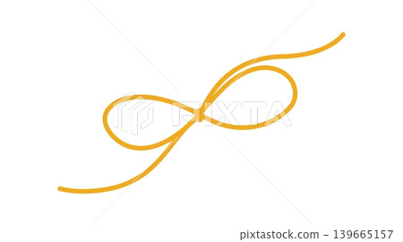 Romantic coquette bow in white space. Cute wavy ribbon knot as girly ornament and line element. Hand drawn doodle suits wedding invitation, valentine card or birthday party decor and modern graphic Romantic coquette bow in white space. Cute wavy ribbon knot as girly ornament and line element. Hand drawn doodle suits wedding invitation, valentine card or birthday party decor and modern graphic 139665157