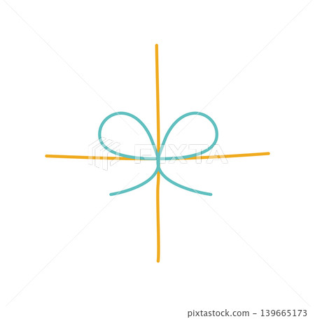 Cute coquette bow line sketch style. Wavy ribbon knot as simple tie motif. Girly decorative string detail suits romantic card and wedding invite or birthday valentine decoration with minimal modern Cute coquette bow line sketch style. Wavy ribbon knot as simple tie motif. Girly decorative string detail suits romantic card and wedding invite or birthday valentine decoration with minimal modern 139665173