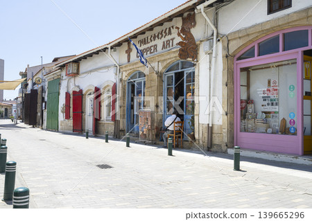 artisanal activities in a street in Larnaka, Cyprus 139665296