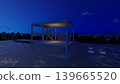 3DCG images of a tsunami/flood evacuation drill to higher ground and an evacuation tower; flooded, no people. 139665520