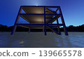 3DCG images of a tsunami/flood evacuation drill to higher ground and an evacuation tower; flooded, no people. 139665578