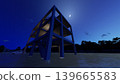 3DCG images of a tsunami/flood evacuation drill to higher ground and an evacuation tower; flooded, no people. 139665583