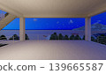 3DCG images of a tsunami/flood evacuation drill to higher ground and an evacuation tower; flooded, no people. 139665587