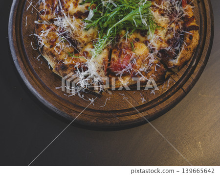 fresh Italian pizza in a restaurant 139665642