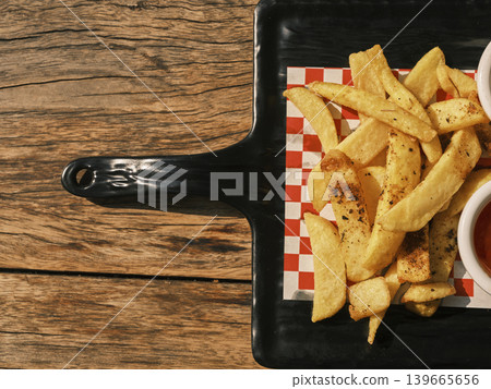 fried potatoes on a plate fried potatoes on a plate 139665656