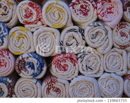 colorful and cotton beautiful towels 139665735