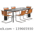 Modern retro vintage chairs and dining table 139665930
