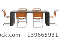 Modern retro vintage chairs and dining table 139665931