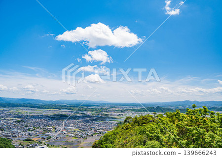 從滋賀縣東近江市赤上山(太郎坊山)展望台眺望近江平原 從滋賀縣東近江市赤上山(太郎坊山)展望台眺望近江平原 139666243
