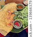 Vietnamese Banh Xeo and fresh vegetable set Vietnamese Banh Xeo and fresh vegetable set 139666379