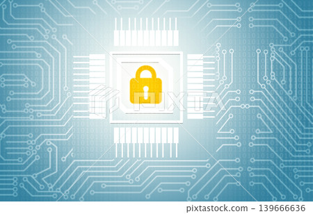 Pad lock on circuit background Pad lock on circuit background 139666636
