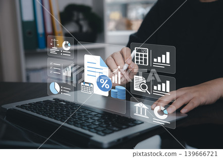 Tax Analysis Dashboard and Financial Compliance Planning Concept Tax Analysis Dashboard and Financial Compliance Planning Concept 139666721