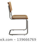 Modern retro vintage chair with rattan seat and metal frame 139666769